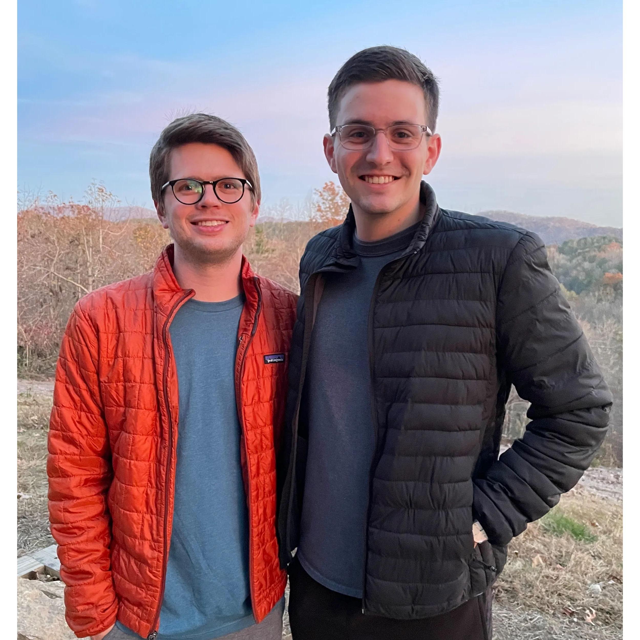 11.20.20 - Just 6 weeks into their relationship... John & Tyler in the mountains of Blue Ridge. They discovered their love for the mountains on this trip together.