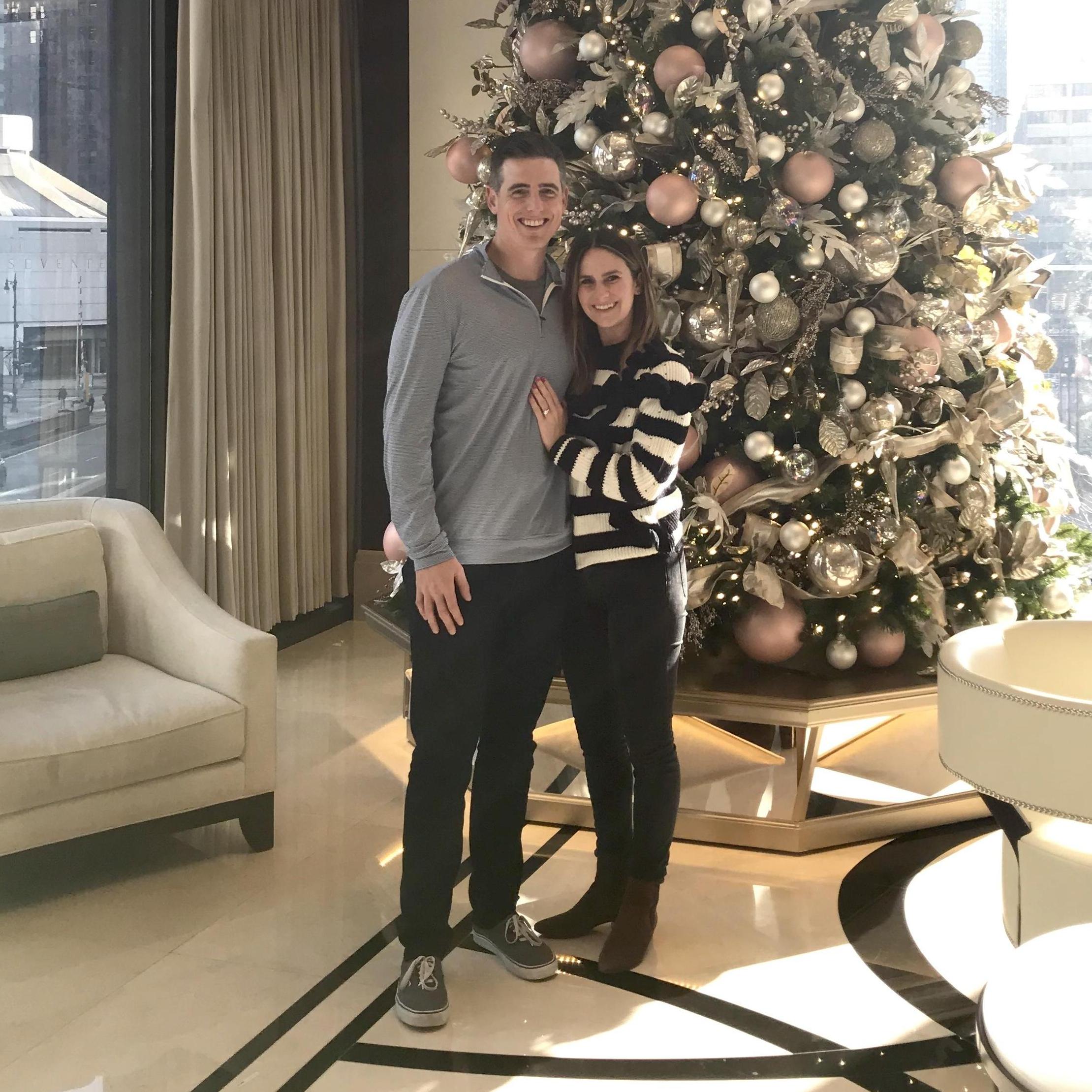 The day after the proposal at the Langham in Chicago