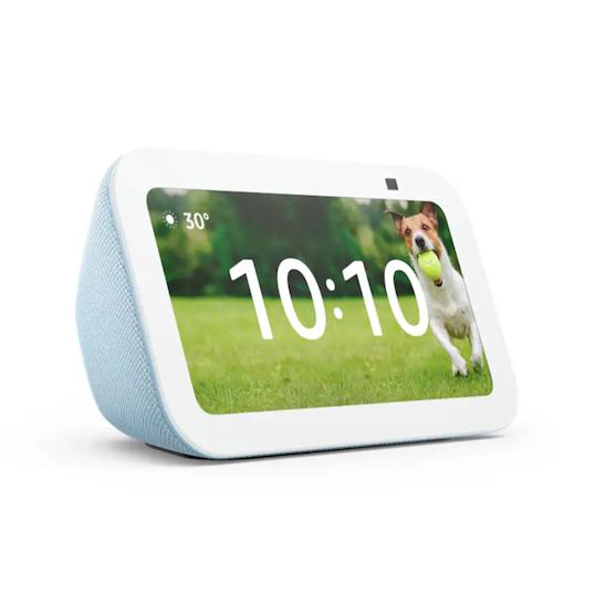 Amazon - Echo Show 5 (newest model), Smart display with Alexa+, 2x the bass and clearer sound - Cloud Blue