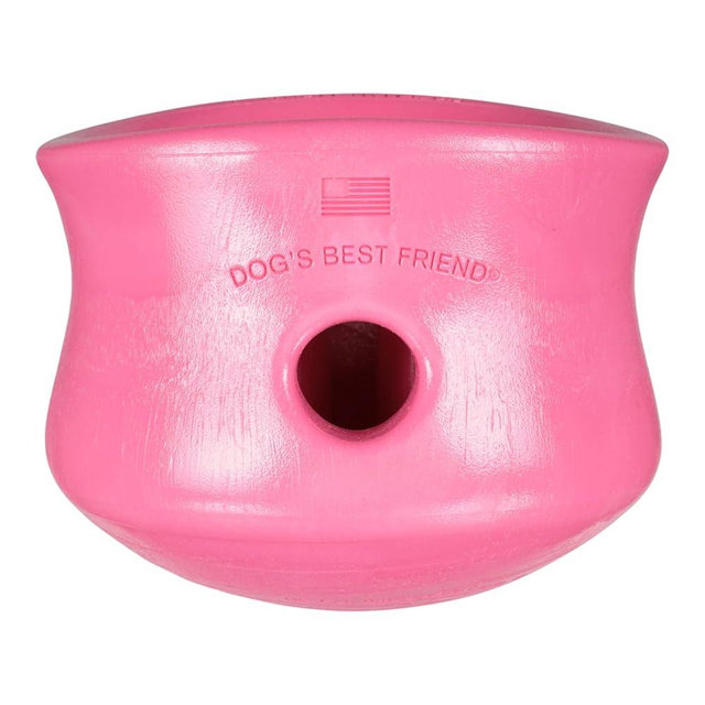 WEST PAW Zogoflex Toppl Interactive Treat Dispensing Puzzle Dog Toy for Mental Stimulation & Enrichment-Holds Kibble & Treats-Lickable, Freezable & Dishwasher Safe-Made in USA-XL-Geranium