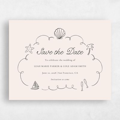 Beige Landscape Wedding Save the Date - Boracay Landscape