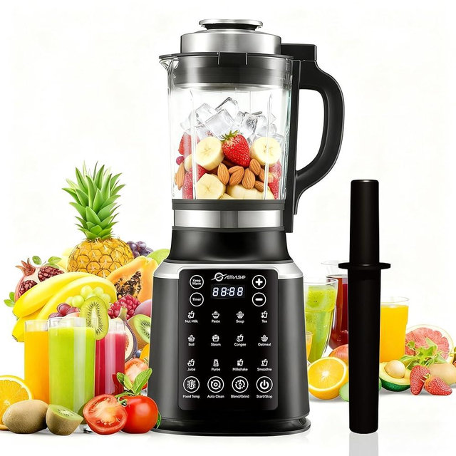 59oz Glass Blenders for Kitchen with Tamper, 1500W High Speed Food Processor, Adjustable P1–P9 Smoothie Maker, Professional Countertop Blender, 14 Presets & Auto Clean for Soups & Sauces