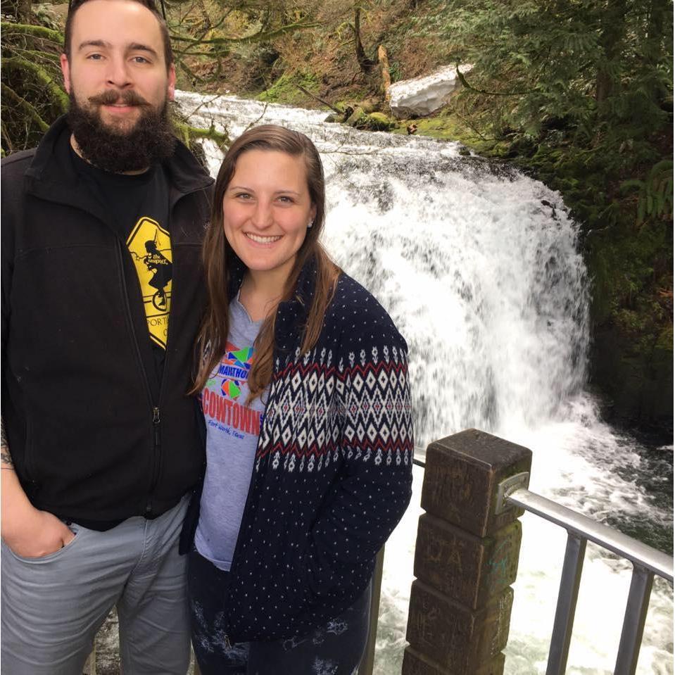 Part of our hike up Multnomah Falls outside of Portland, Oregon.