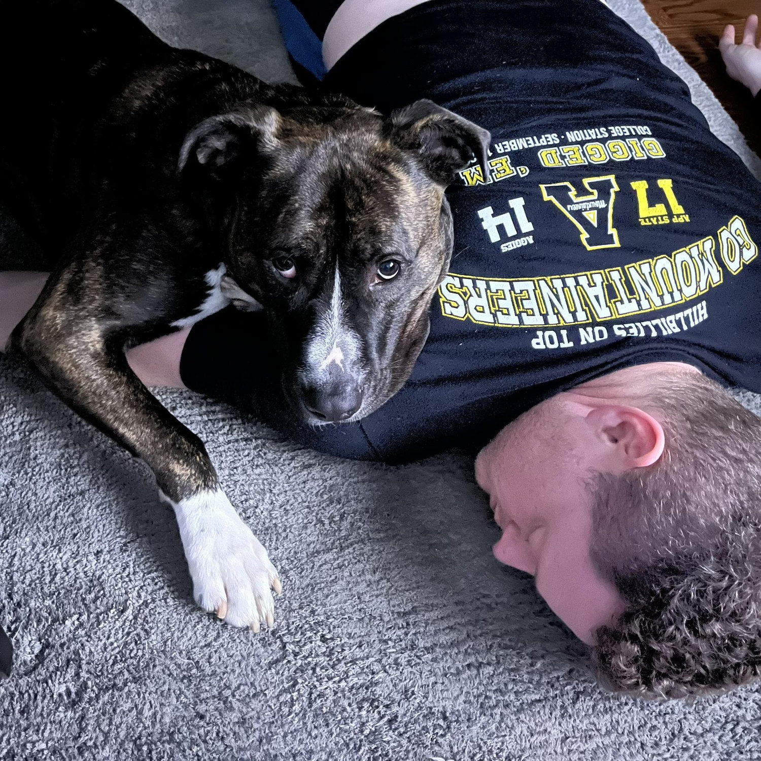 Moby loves to snuggle during nap time!