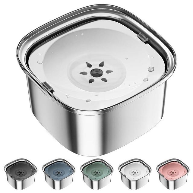 UPSKY 3L Dog Water Bowl 101oz Stainless Steel Dog Bowl No Spill Large Capacity Dog Food Water Bowl Slow Water Feeder, Spill Proof Pet Water Dispenser Vehicle Carried Travel Water Bowl