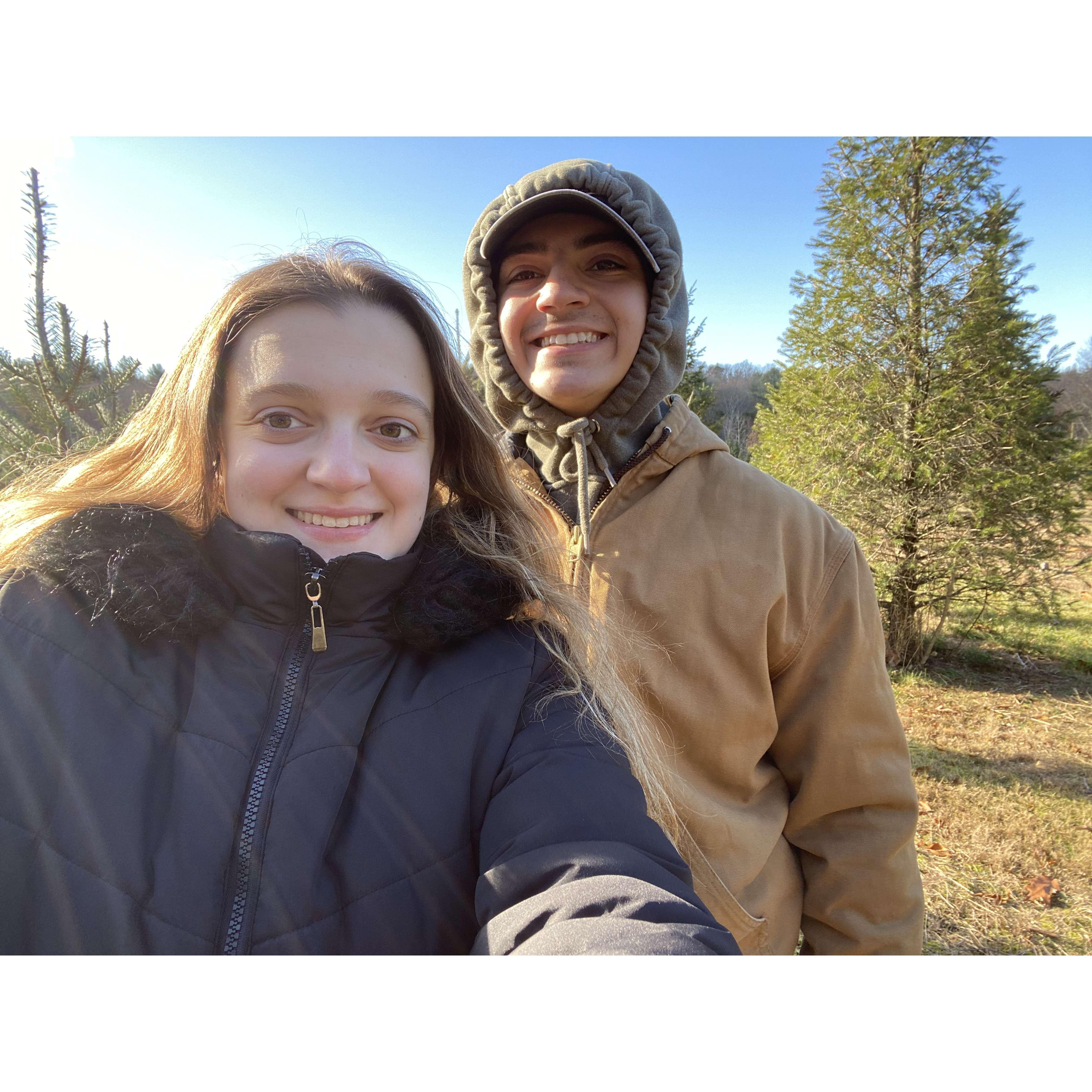 Picking out our first christmas tree together! 