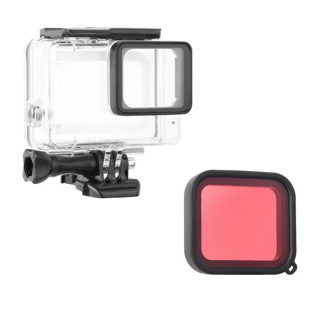 Kamisafe 45M Underwater Waterproof Dive Protective Housing Case Cover with Red Filter for GoPro Hero5 Black Action Camera