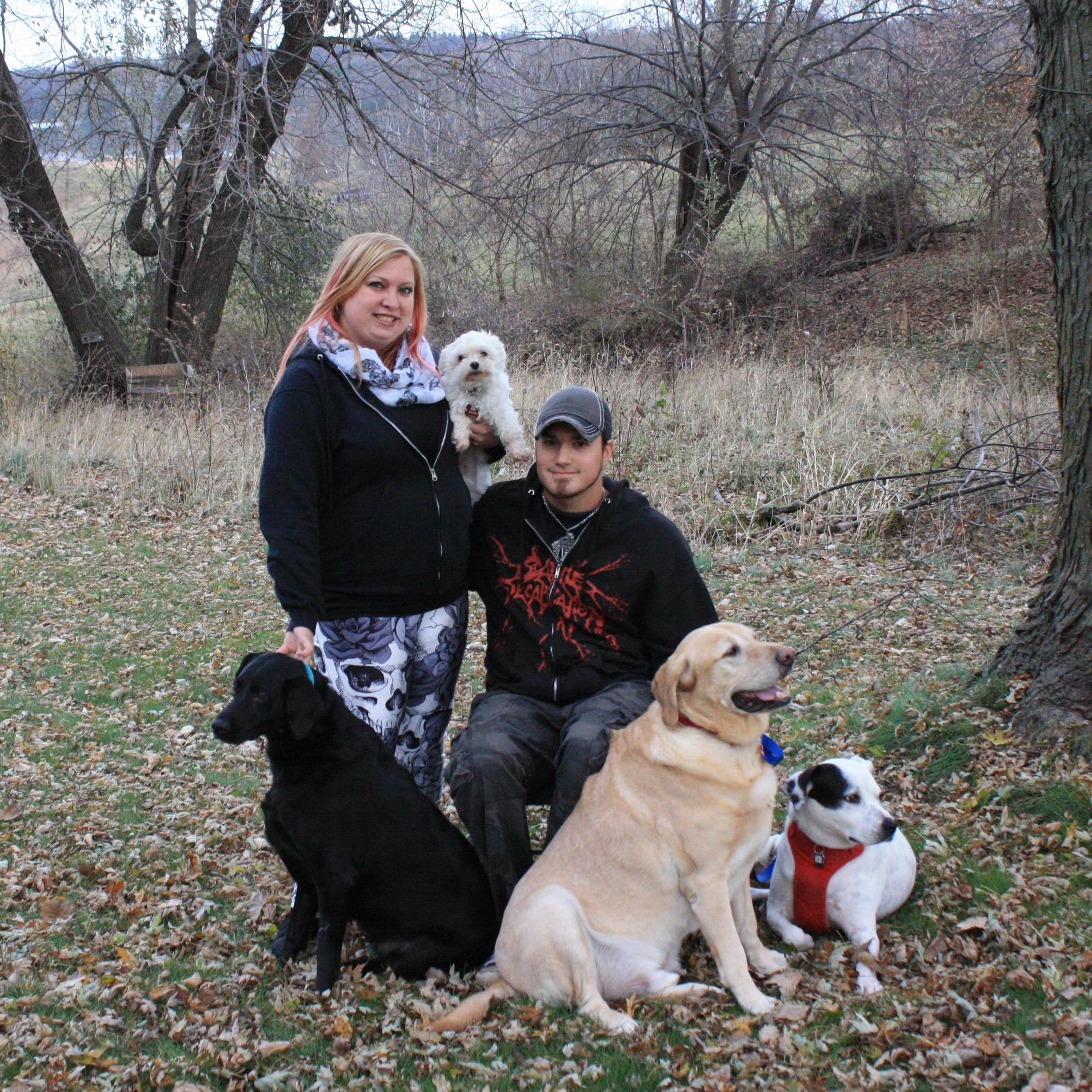 Us and our furbabies (also have two cats)