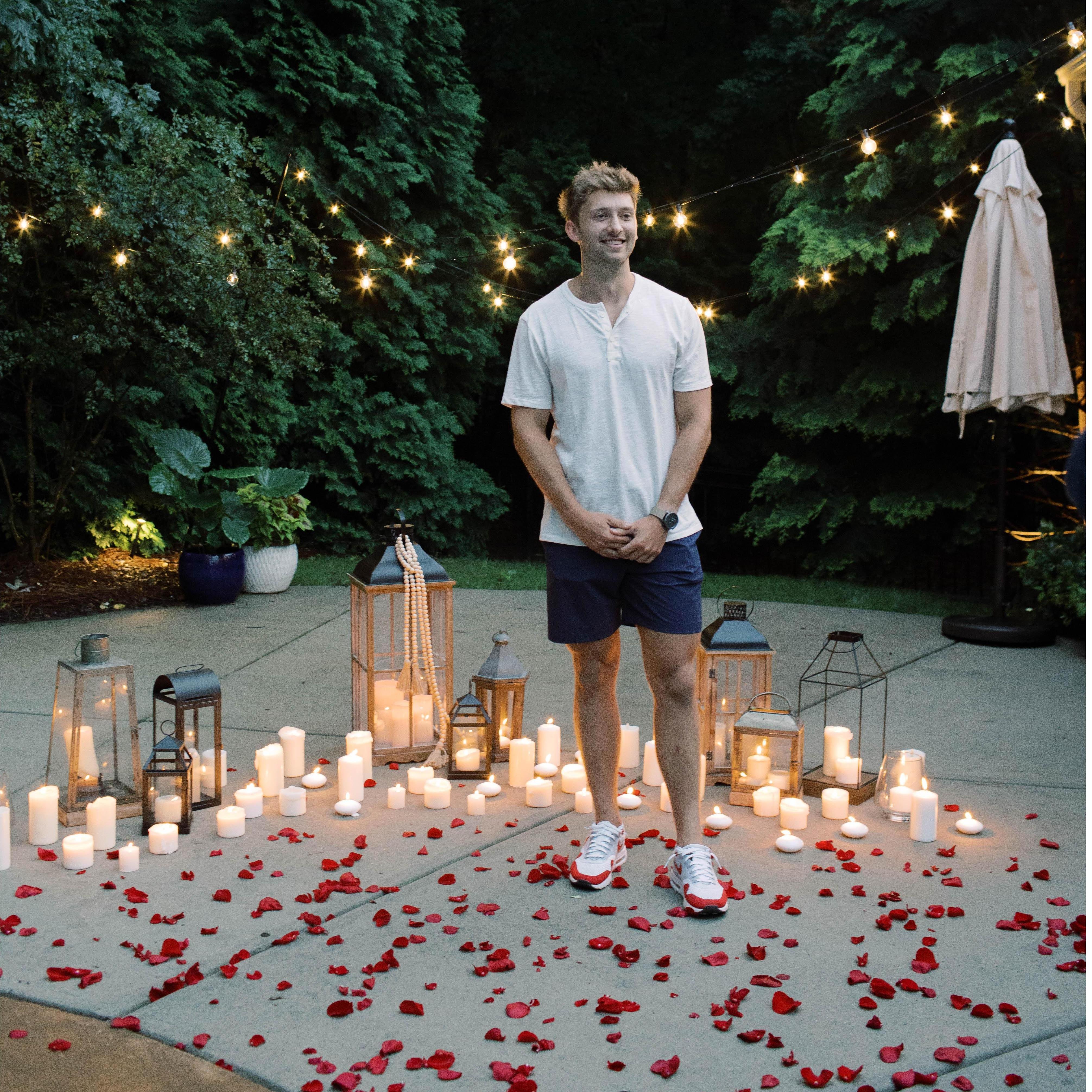 Greyson just moments before popping the big question!