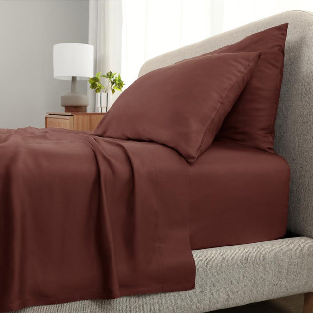 Cariloha Aloha Soft 4-Piece Sheet Set | Maroon Sunset | Queen | Made from 100% Viscose derived from Bamboo | Introductory Sheet Line