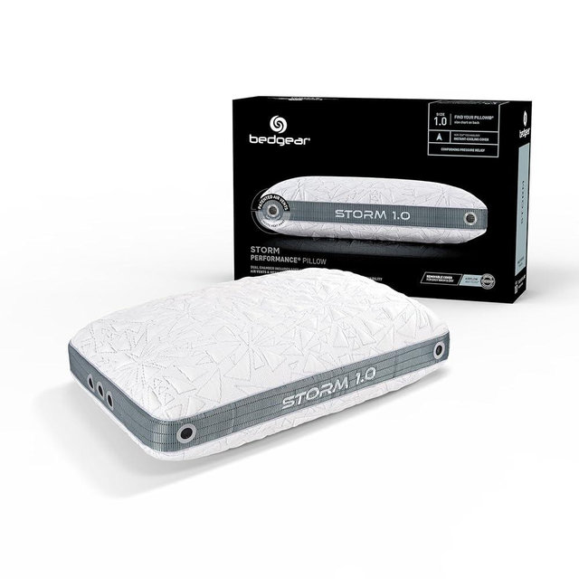 Bedgear Storm Performance Pillow Size 1.0 - Medium Firm Cooling Pillow for All Sleep Positions - Back, Side, Stomach Sleepers - Includes Hypoallergenic, Washable, and Removable Cover - White