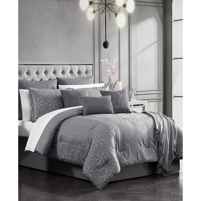 Raddington 14-Pc. Geometric Floral Jacquard Queen Comforter Set