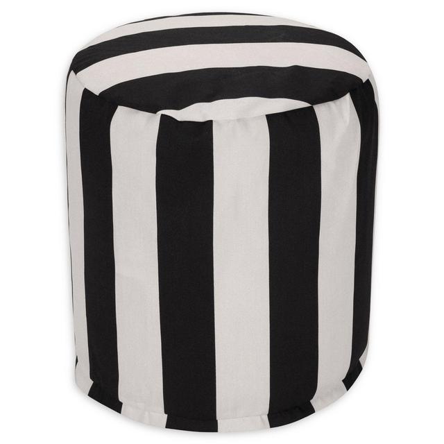 Majestic Home Goods™ Vertical Stripe Indoor/Outdoor Ottoman Pouf in Black