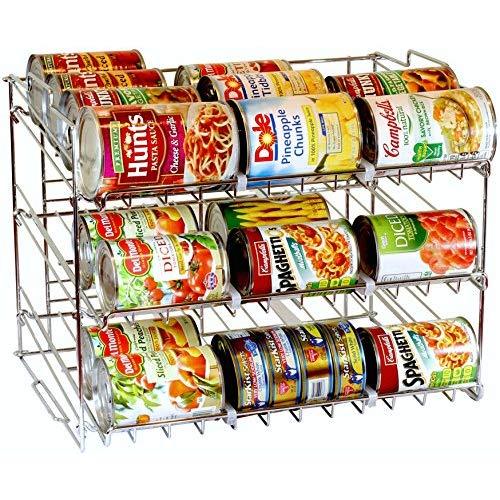 DecoBros Supreme Stackable Can Rack Organizer, Chrome Finish