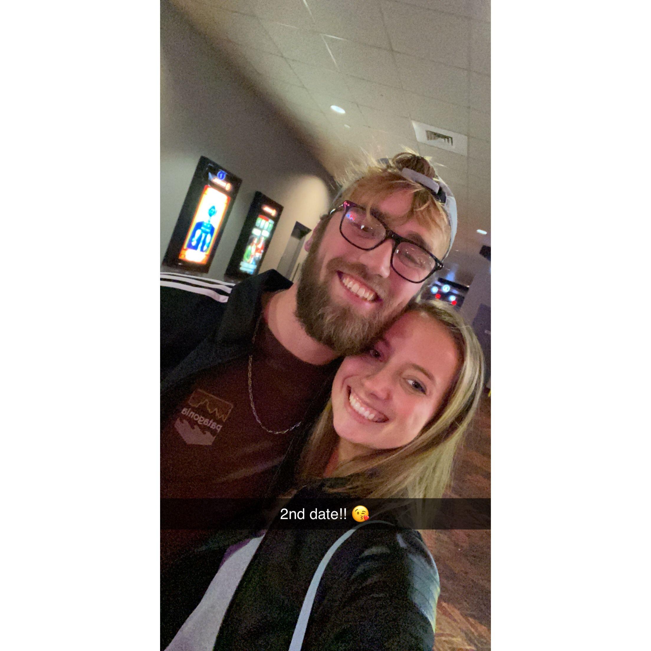 January 26, 2020 - Second date at the movie theaters in Lawrence (no idea what movie we saw)