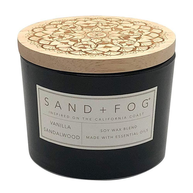 Sand + Fog Scented Candles | Vanilla Sandalwood | Soy Blend | Lead-Free Wicks | 12 oz