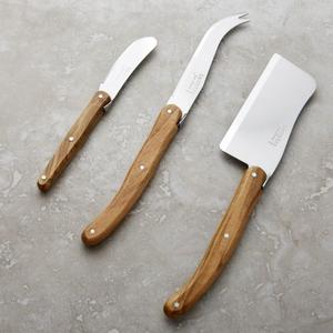 Laguiole Olivewood 3-Piece Cheese Set