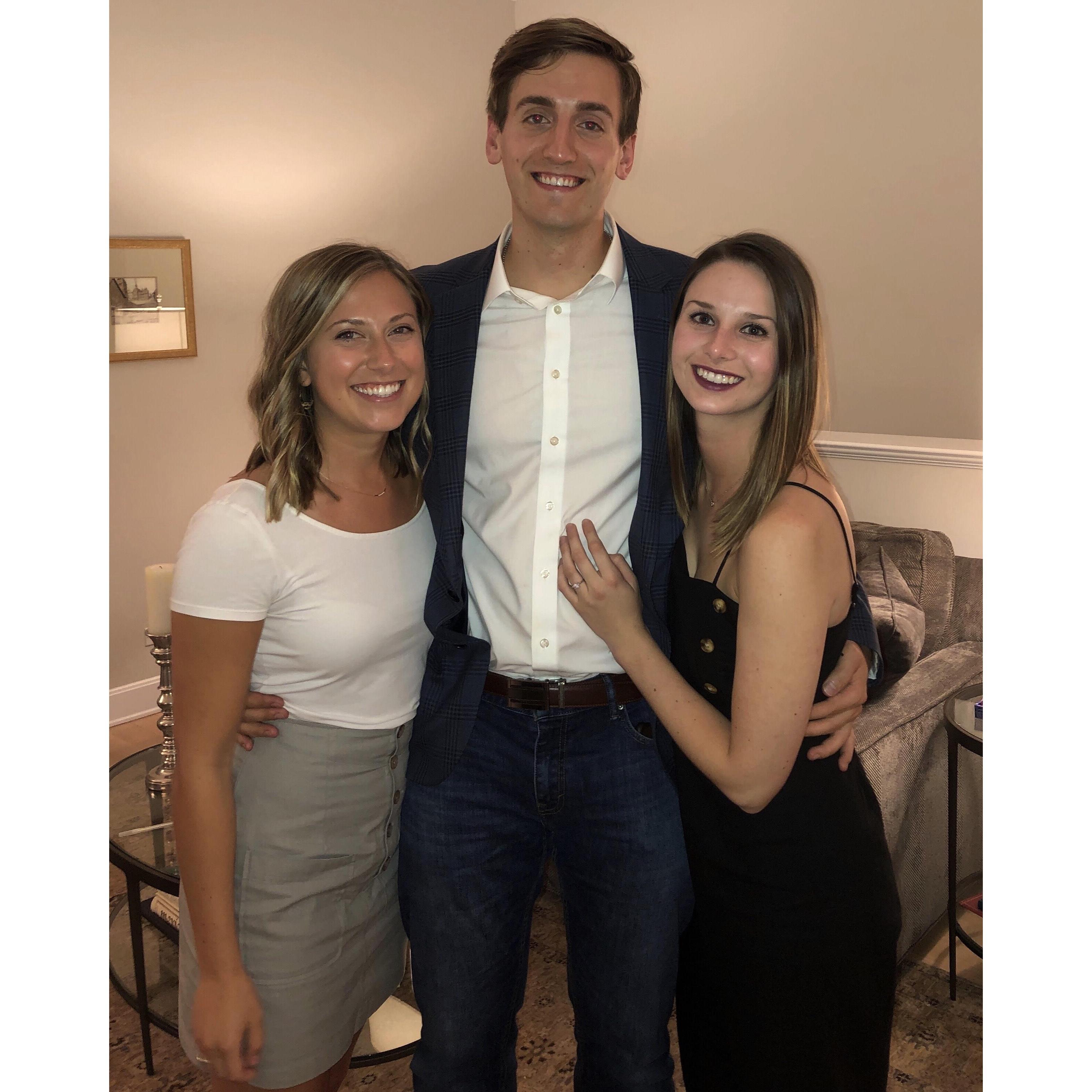 Celebrating the night of the proposal