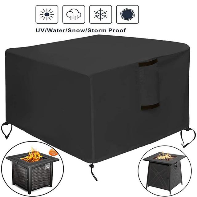 TheElves Square Fire Pit Table Cover, 28x28x25 Inch Waterproof Heavy Duty Patio Gas Firepit Table Cover