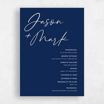 Vibrant Navy, Blue Wedding Program - Nahomi