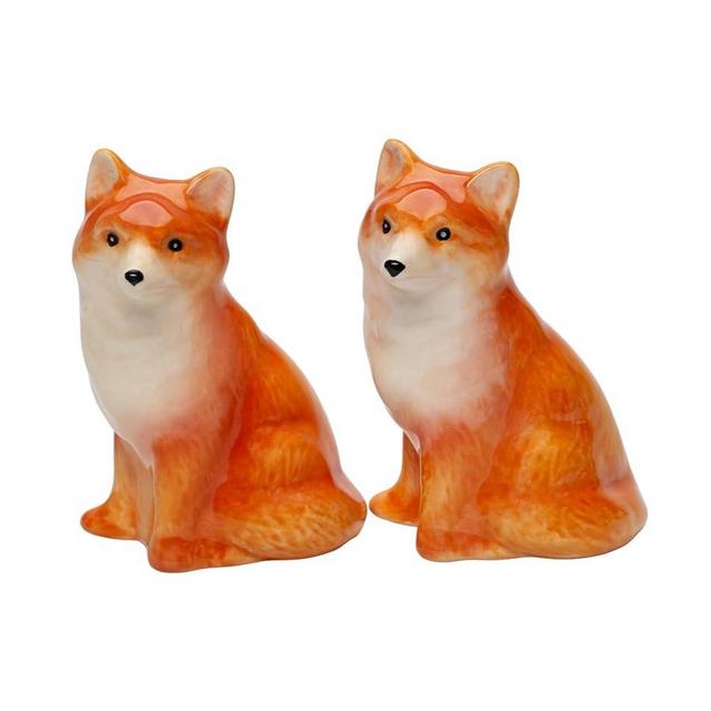 Cosmos Gifts 21068 Fine Ceramic Fox Salt and Pepper Shakers