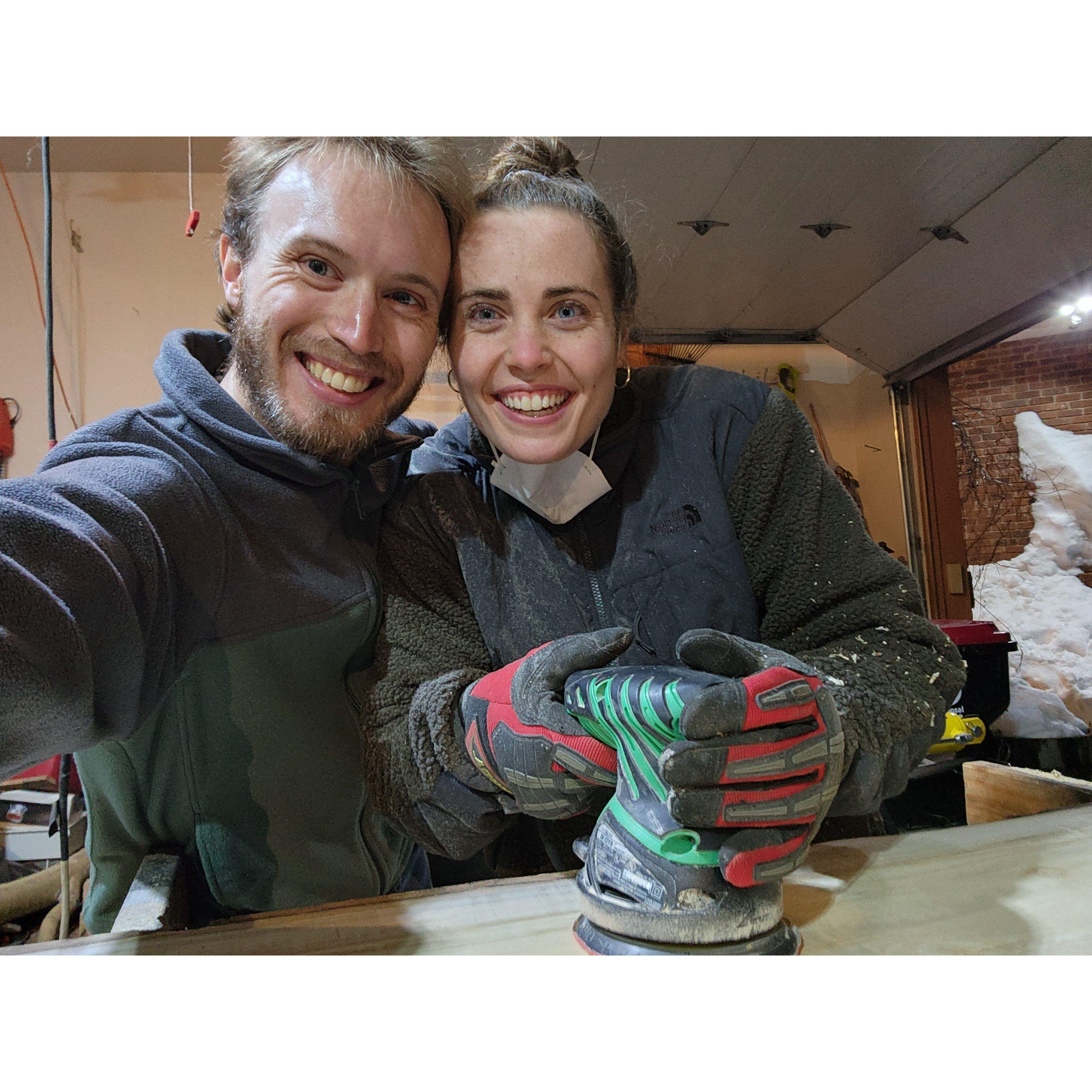 Nov 10: Making a live edge wood bench together :D