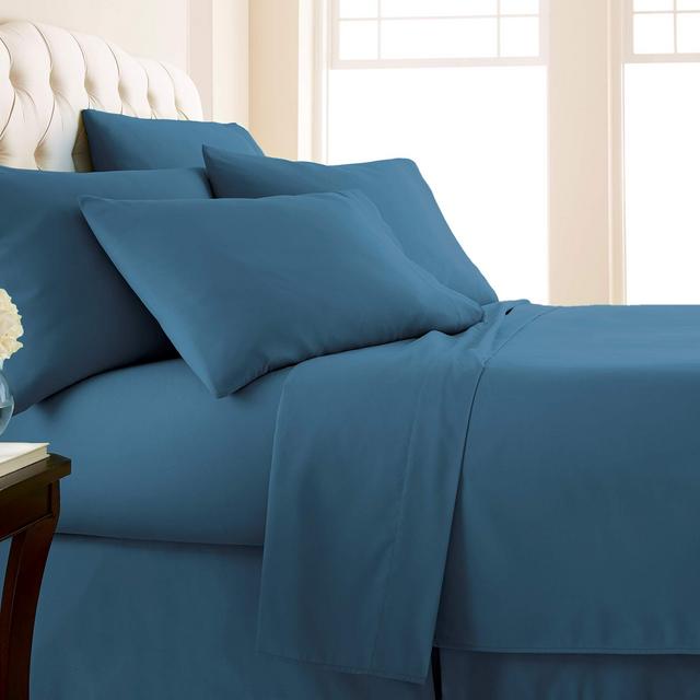 Southshore Fine Living, Inc. Vilano Springs - Premium Collection 6-Piece, 21 Inch Extra-Deep Pocket Sheet Sets, Dark Blue, California King