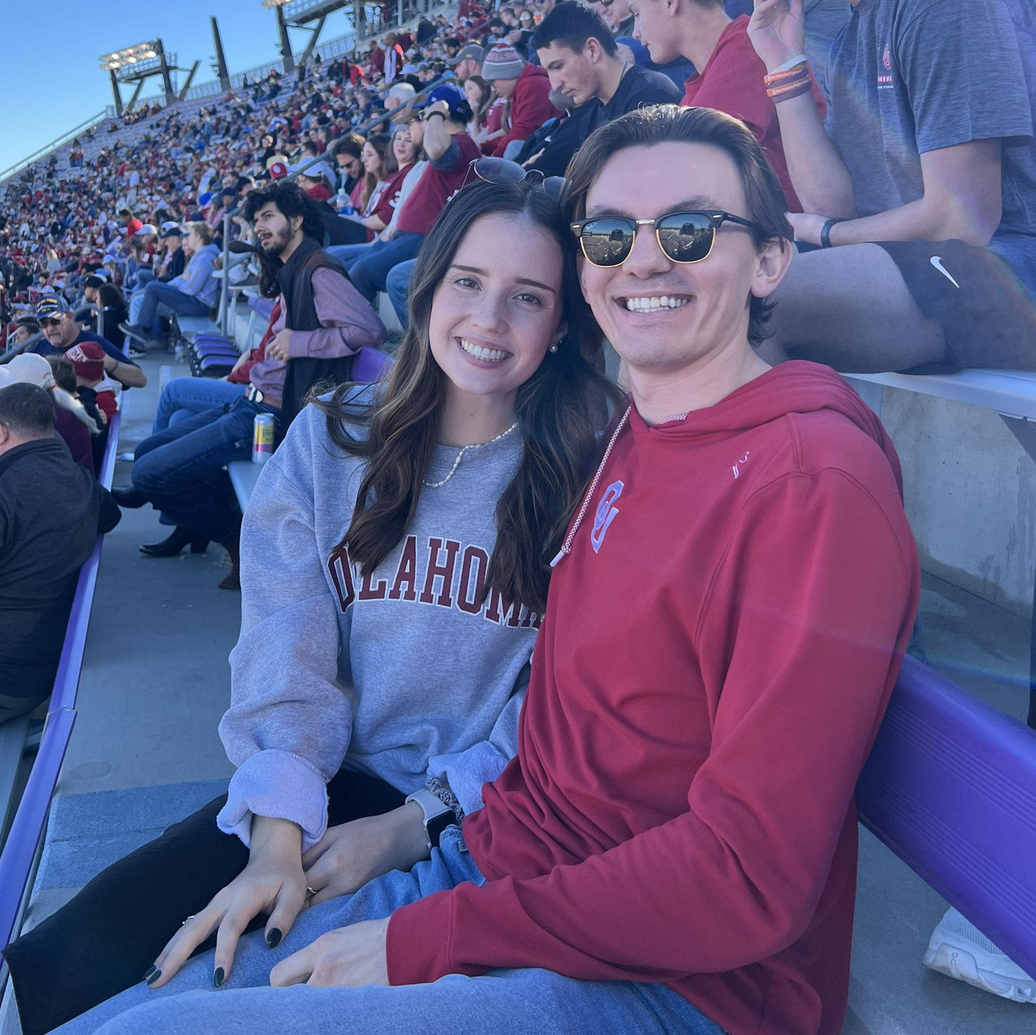 Our very first photo and our very first football game together!