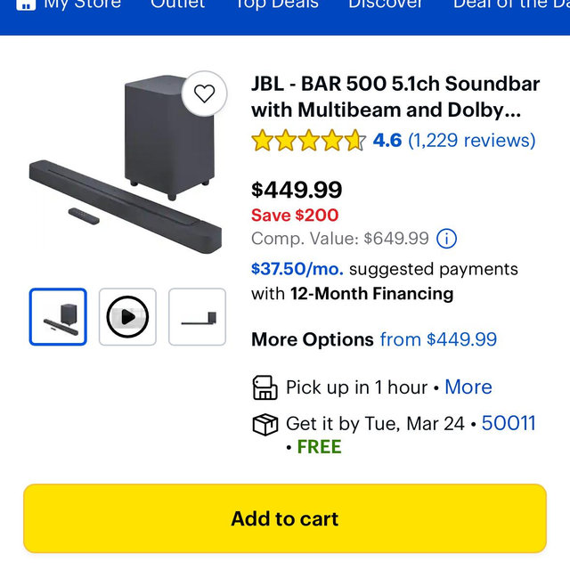 JBL - BAR 500 5.1ch Soundbar with Multibeam and Dolby Atmos - Black