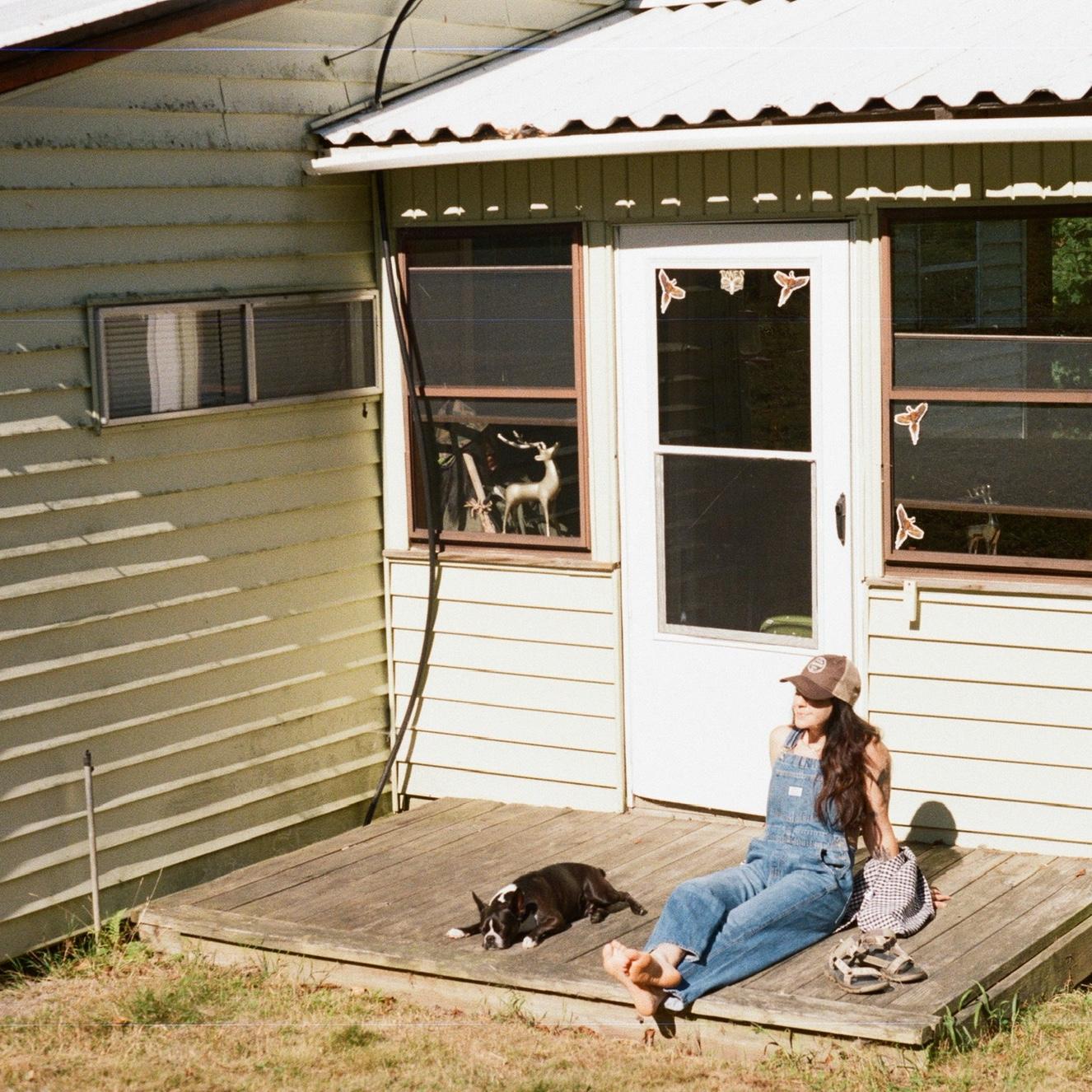 Arielle in her happy place (aka Geoff’s off the grid hunting camp) in Corinth, VT