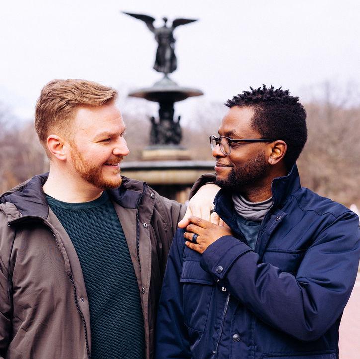 From our engagement photo shoot in Central Park. Photo by Dave Sarrafian