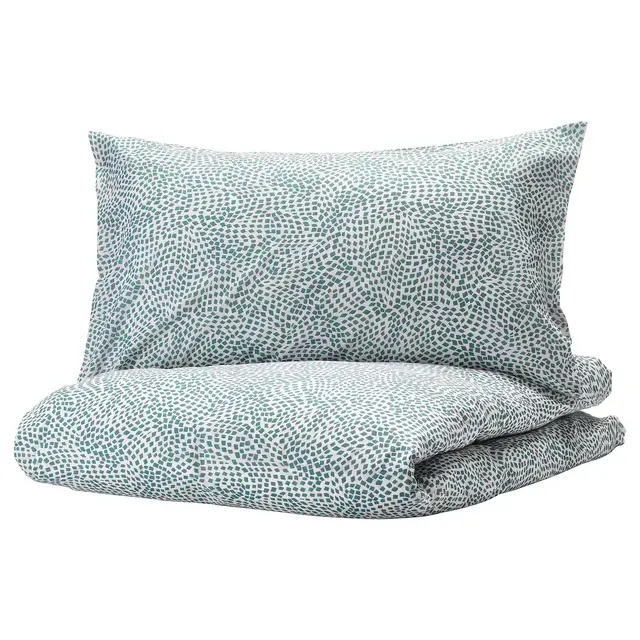 TRÄDKRASSULADuvet cover and pillowcase(s), white/blueTwin