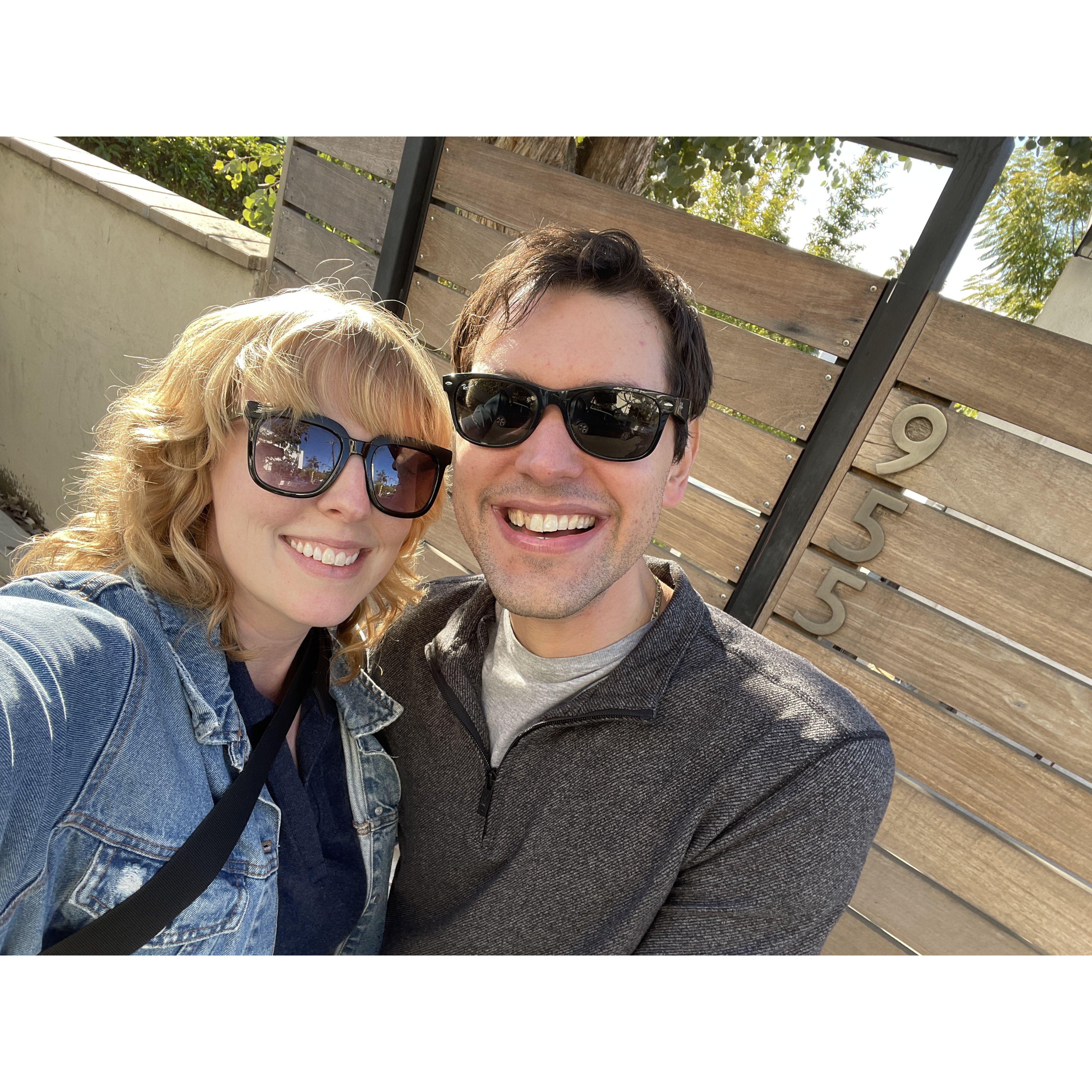 In Silver Lake, right after signing for our first apartment together!