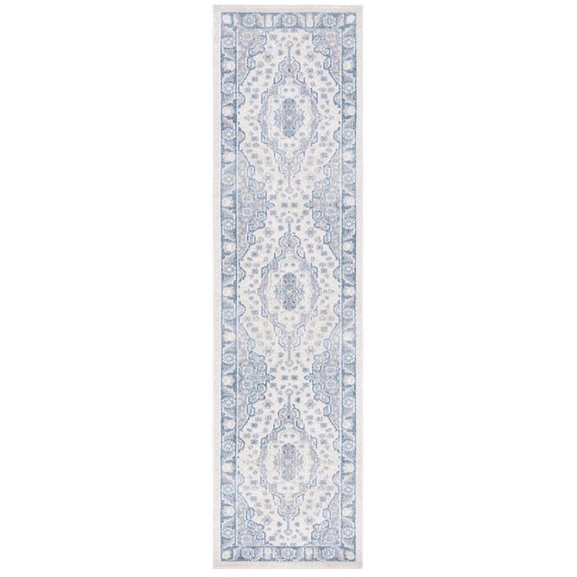 Blair BLR208 Machine Washable Power Loomed Indoor Runner Rug - Beige/Grey Blue - 2'2"x8' - Safavieh