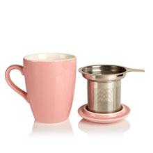 porcelain cup and infuser (pink)