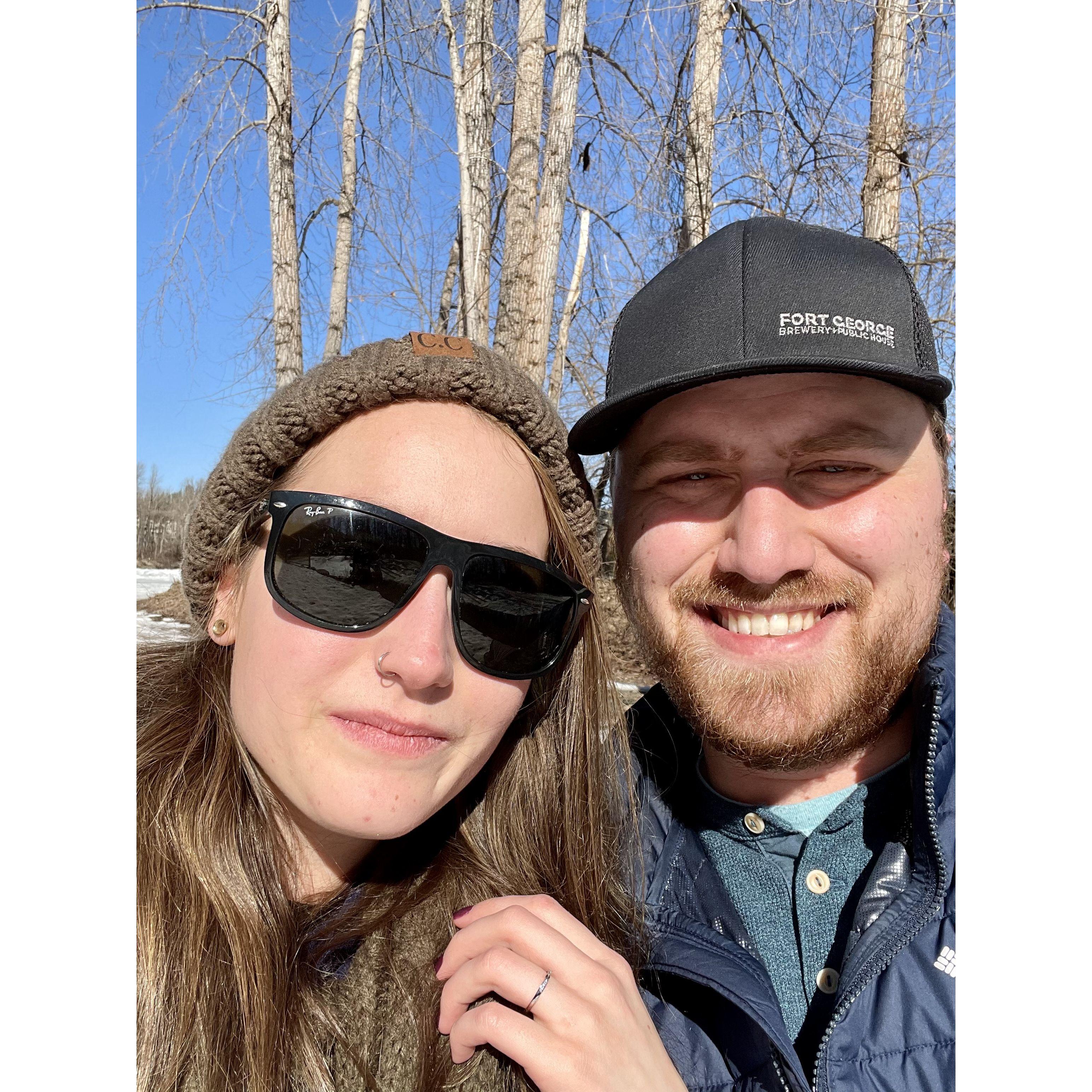 First photo as an engaged couple