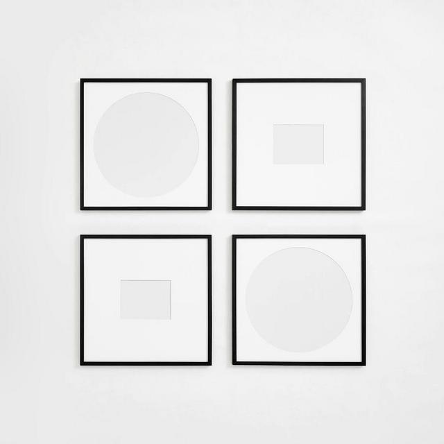 Wood Gallery Frame, 25"x25" (8"x10", 20" Round Opening) - Black