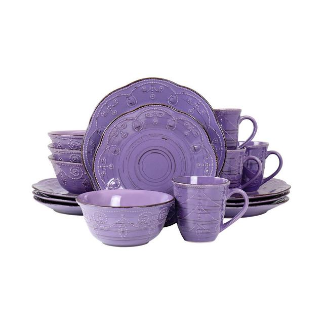 Elama Reactive Glaze Aitana 16 Piece Stoneware Dinnerware Set, Service for 4