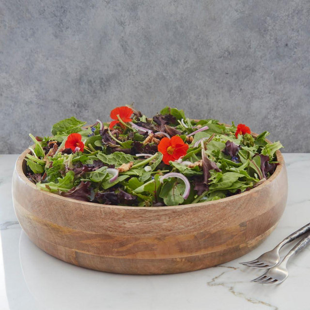 Salad Served Wooden Bowls for Serving Salads and Pasta - Parties, Catering, Weddings and Restaurants, 19 Inch Wide