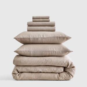 Deluxe Linen Duvet Bundle | King Size in Toffee