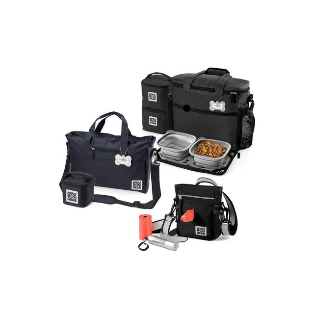 Mobile Dog Gear 15-Piece 3 Pet Travel Bag Bundle in Black