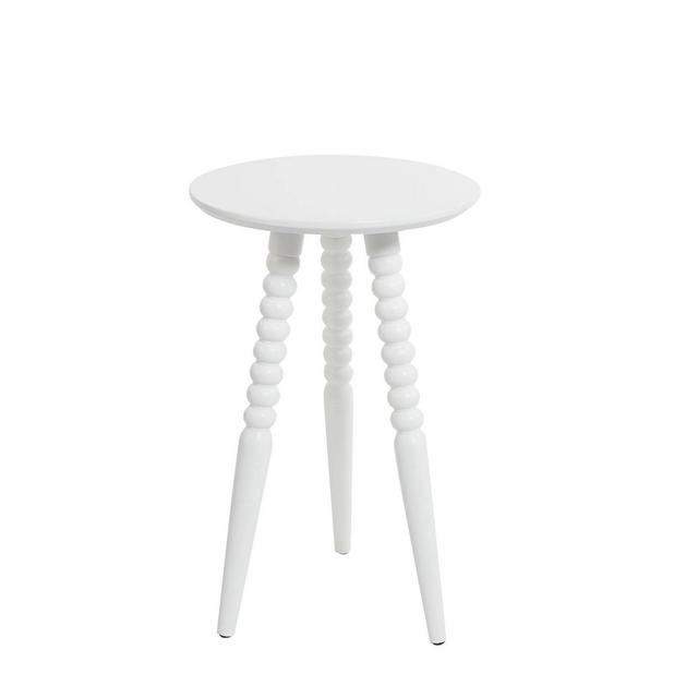 Round Accent Table with Turned Legs White - Silverwood