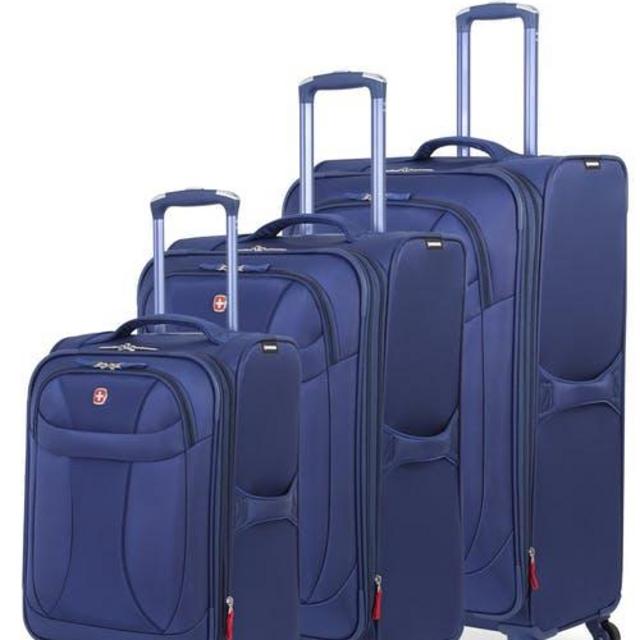 Swissgear 7208 Expandable Liteweight Spinner Luggage 3pc Set - Blue