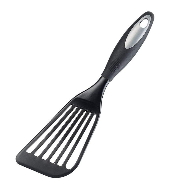 Nylon Fish Spatula, KSENDALO Nonstick Slotted Spatula with Rubber Wrapped Handle for Frying Flipping, Turning, Grilling, Lightweight but Sturdy Wide Thin Turner(option 3)