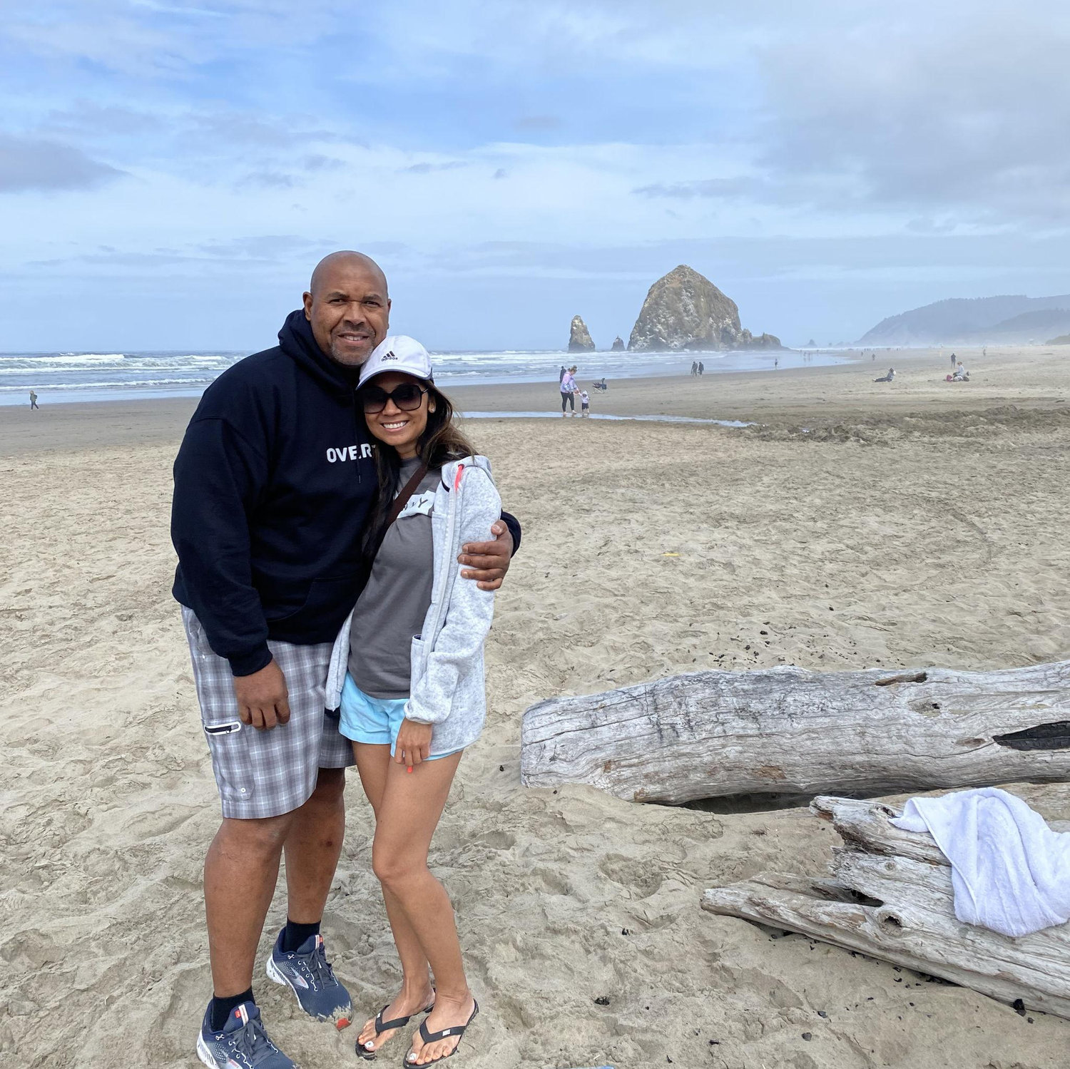 Mike and I have always loved the beach, and this photo captures our very first trip together, celebrating his birthday with sun, sand, and the start of our adventures to come.