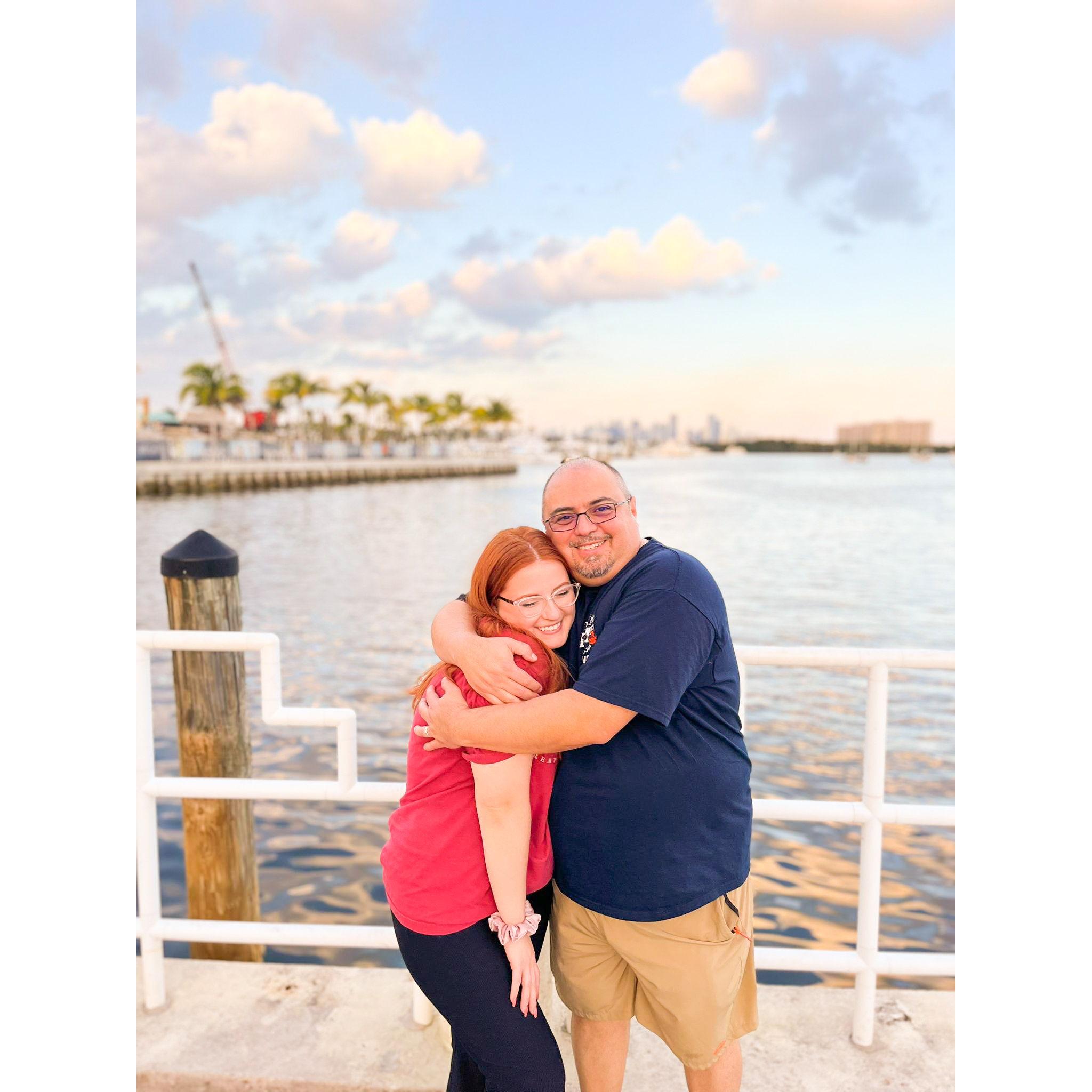 Bethany and her dad in Miami