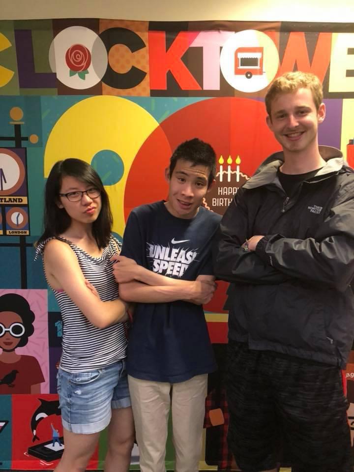 With Kaitlin’s older brother, Kyle. He likes Mike more than Kaitlin (no joke).