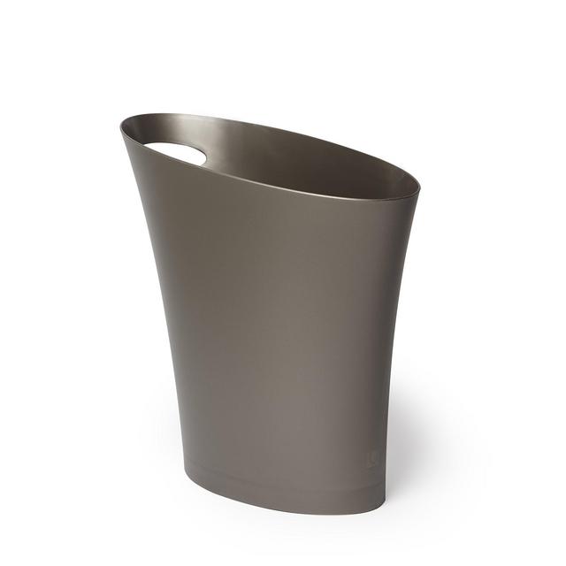 Umbra Sleek & Stylish Bathroom, Small Garbage Wastebasket for Narrow Spaces at Home or Office, 2 Gallon Capacity Skinny Trash Can, 1 Pack, Shadow Grey