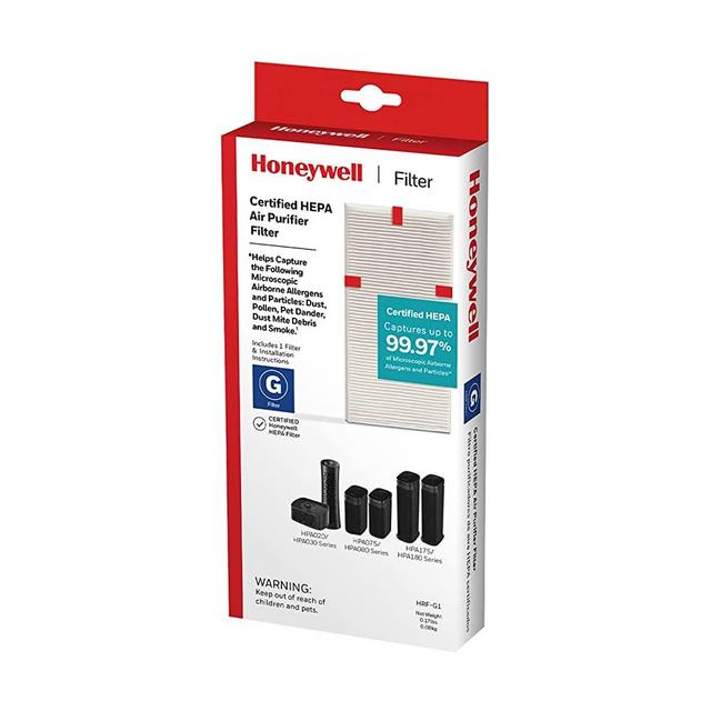 Honeywell HEPA Air Purifier Filter G, 1-Pack – for HPA030/HPA080 & HPA180 Series – Airborne Allergen Air Filter Targets Wildfire/Smoke, Pollen, Pet Dander, and Dust