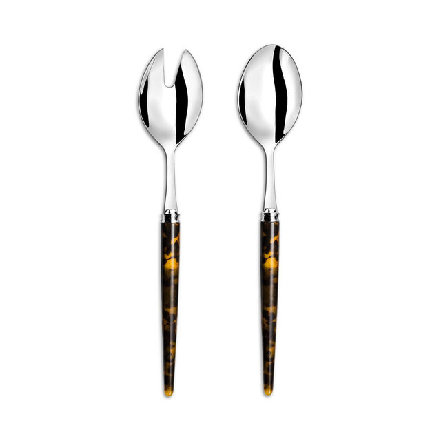 Capdeco Tang Collection Tortoise Look Salad Servers Set